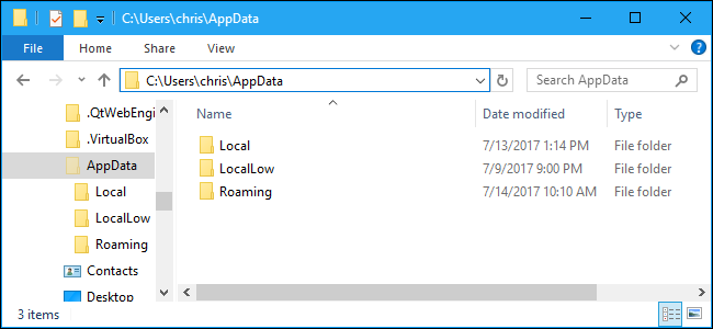 Appdata Folder Windows 10